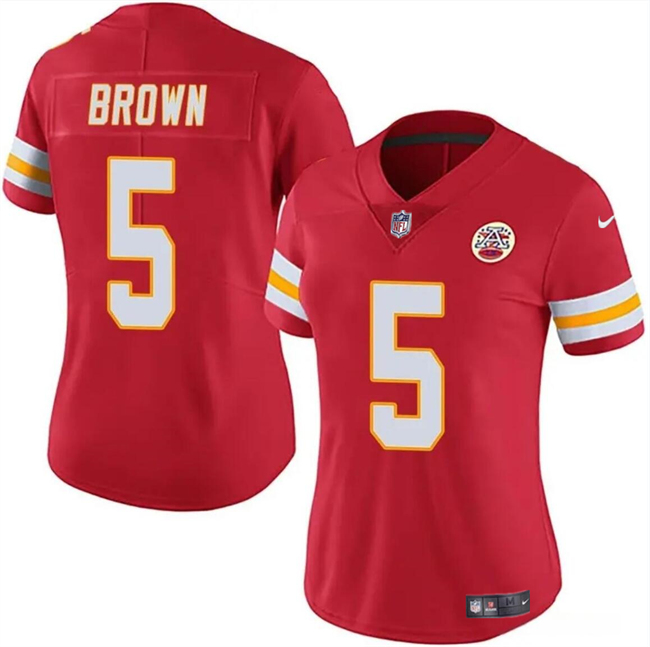Women's Kansas City Chiefs #5 Hollywood Brown Red Vapor Untouchable Limited Stitched Jersey(Run Small)